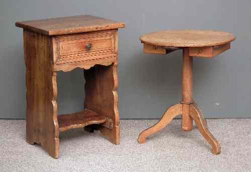 Appraisal: A late th early th Century Continental walnut bedside table