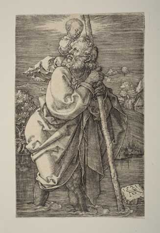 Appraisal: ALBRECHT D RER St Christopher facing left Engraving x mm