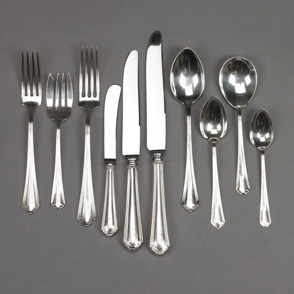 Appraisal: Canadian Silver Georgian Plain Pattern Flatware Service Roden Bros and