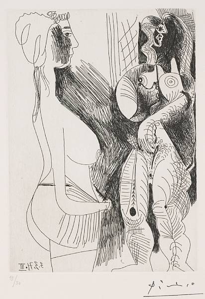 Appraisal: Pablo Picasso Spanish - Deux Femmes Pl from Series B