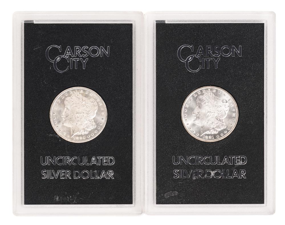 Appraisal: CARSON CITY MORGAN SILVER DOLLARS lowest mintage Carson City Morgan