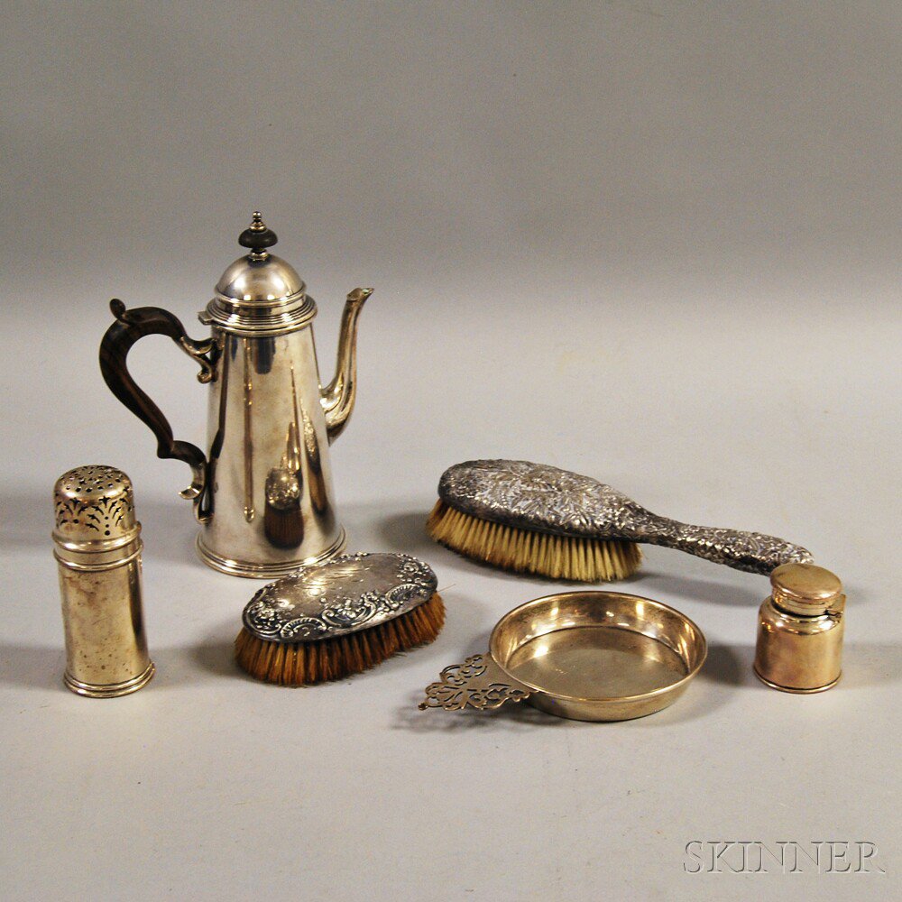 Appraisal: Six Sterling Silver Items a Gorham caster and a sterling-mounted