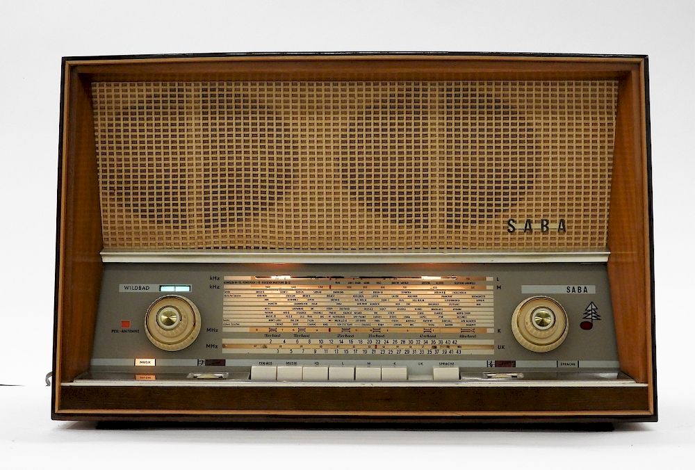 Appraisal: German Saba Wildbad AM FM Wood Grain Radio Germany Circa