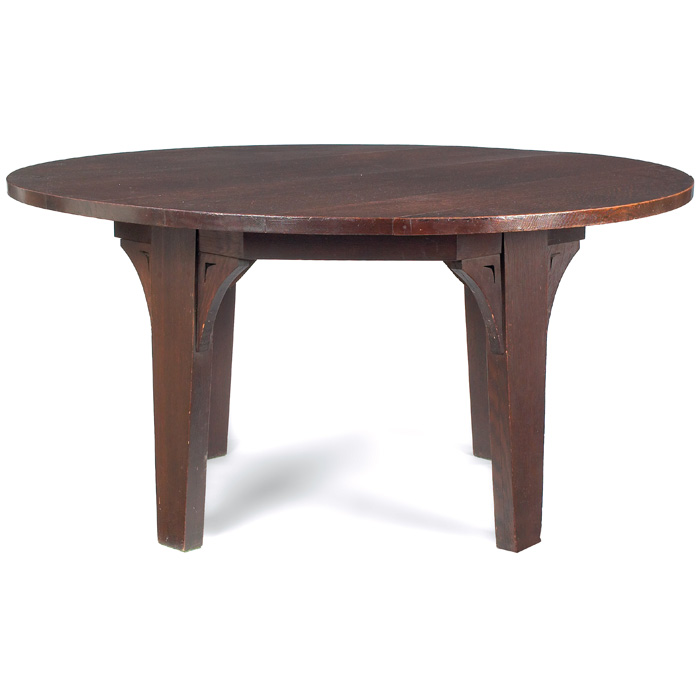 Appraisal: Rare Gustav Stickley dining table early form with a circular