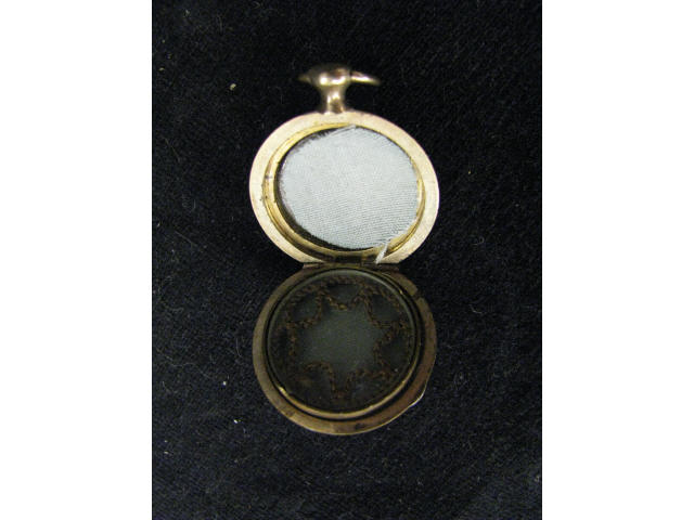 Appraisal: Gold-Filled Locket with Fine Hairwork circa