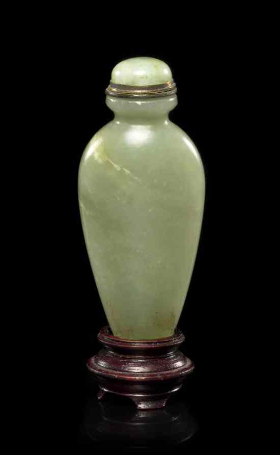 Appraisal: A Jade Snuff Bottle of a celadon colored stone of