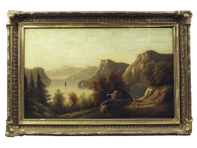 Appraisal: Hudson Valley oil on canvas by William Mason Brown x