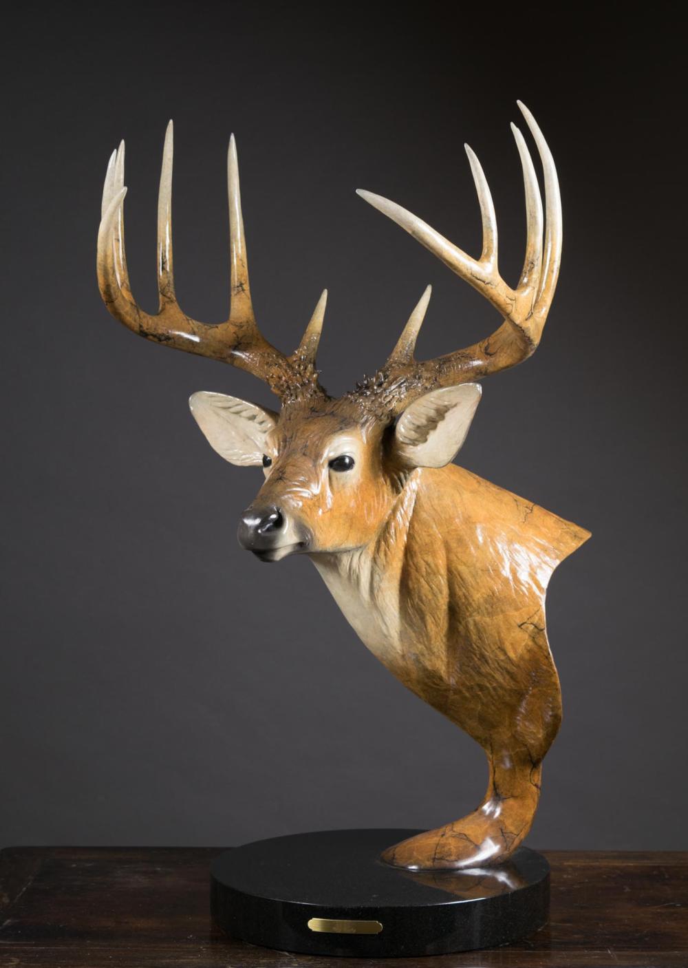 Appraisal: GARY COOLEY Oregon born bronze sculpture Fever buck with large