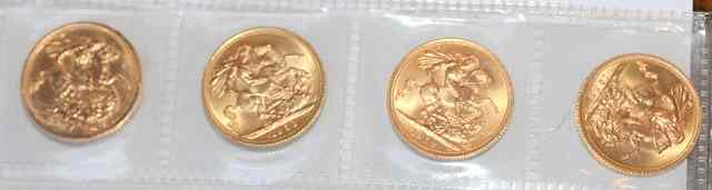 Appraisal: FOUR ELIZABETH II GOLD SOVEREIGNS