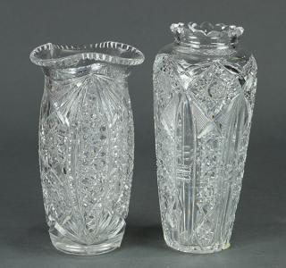 Appraisal: Lot of Continental style molded glass vases Lot of Continental