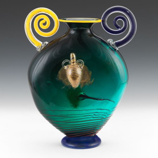 Appraisal: STEPHEN RICH NELSON AMERICAN CONTEMPORARY x Studio art glass vase