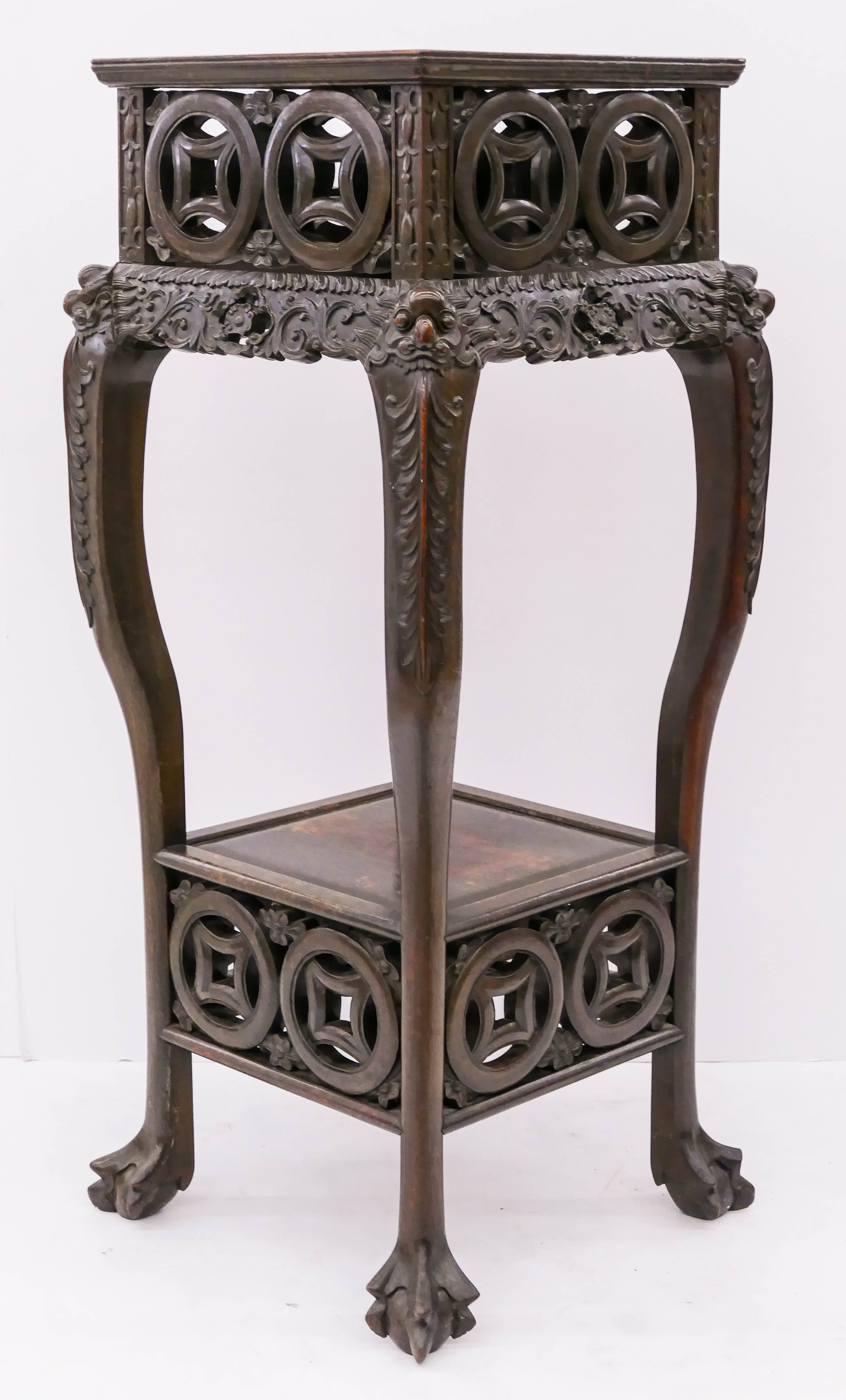 Appraisal: Chinese Qing Rosewood Double Coin Stand ''x ''x '' Unusual