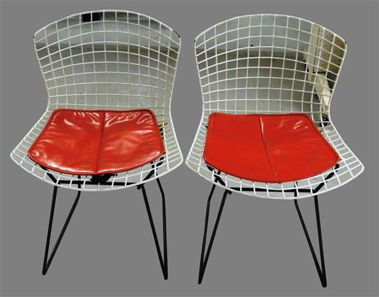 Appraisal: Pair of Bertoia for Knoll wire chairs basket-type seat and