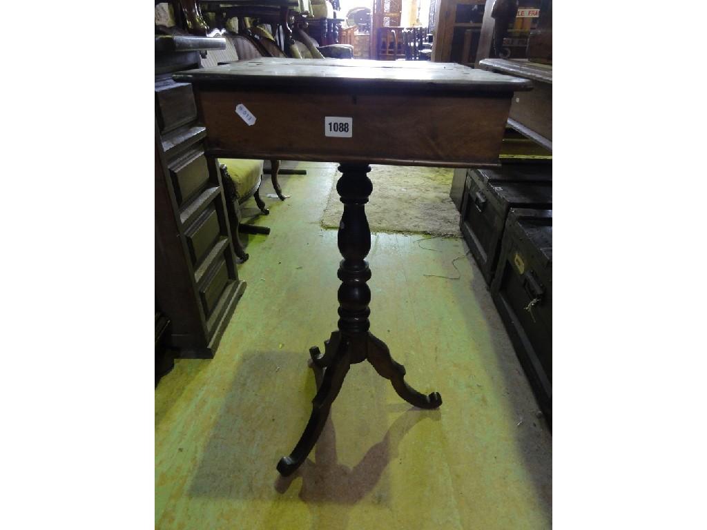 Appraisal: A Victorian walnut sewing games table of square cut form