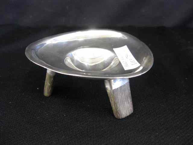 Appraisal: William Spratling Mexican Sterling Rosewoodsalt cellar tri-footed Art Moderne ''