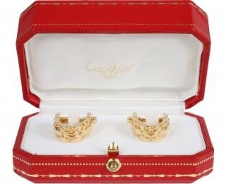 Appraisal: CUFFLINKS K Yellow Gold Cufflinks Cartier Paris designed as a