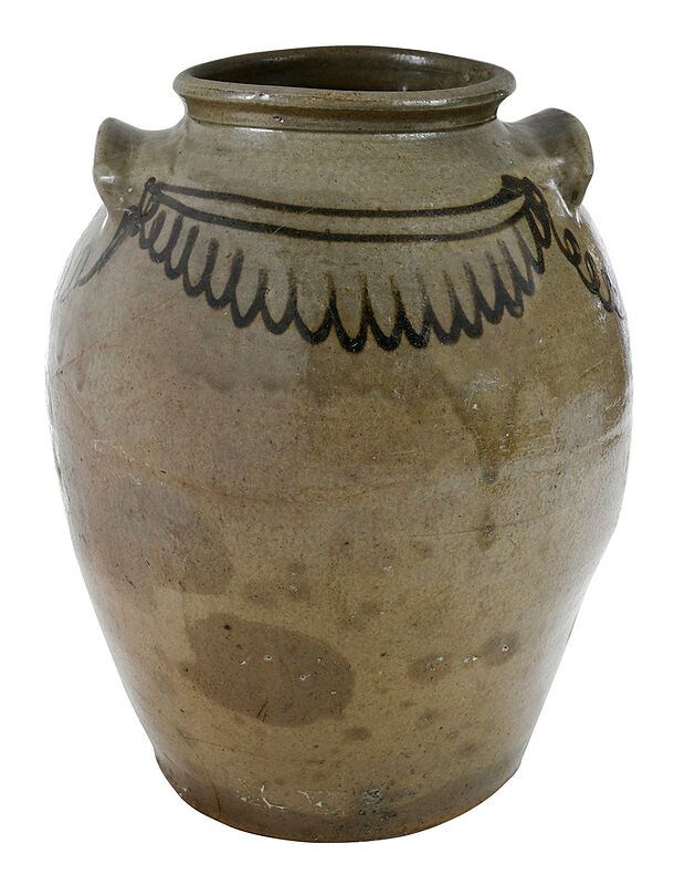 Appraisal: Thomas Chandler Attributed Edgefield Stoneware Jar likely made at Trapp