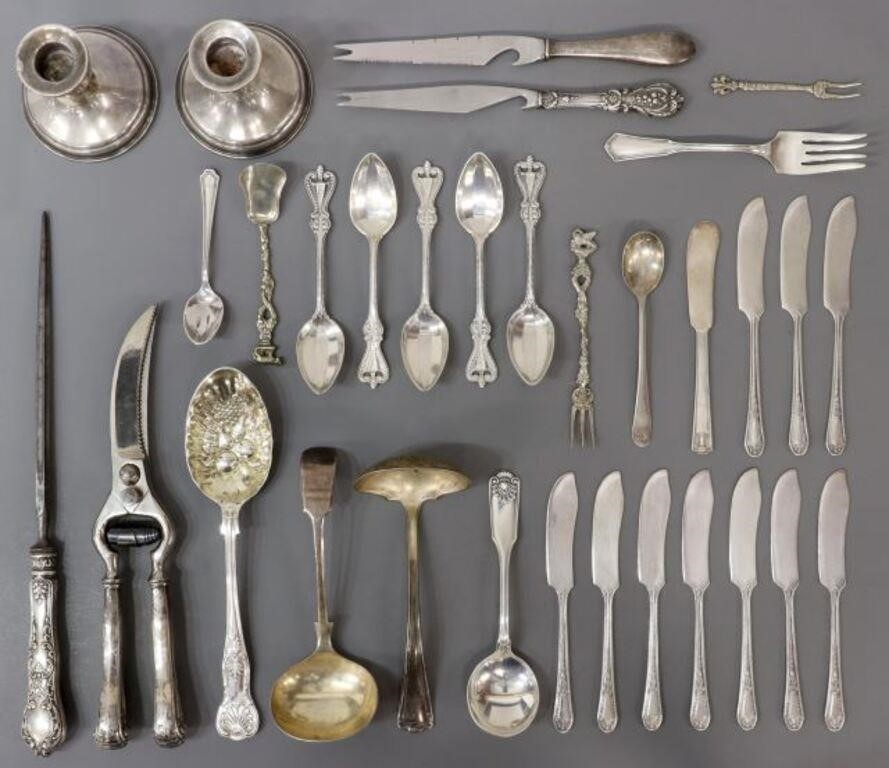 Appraisal: lot American sterling silver and silverplate flatware highlights include Old