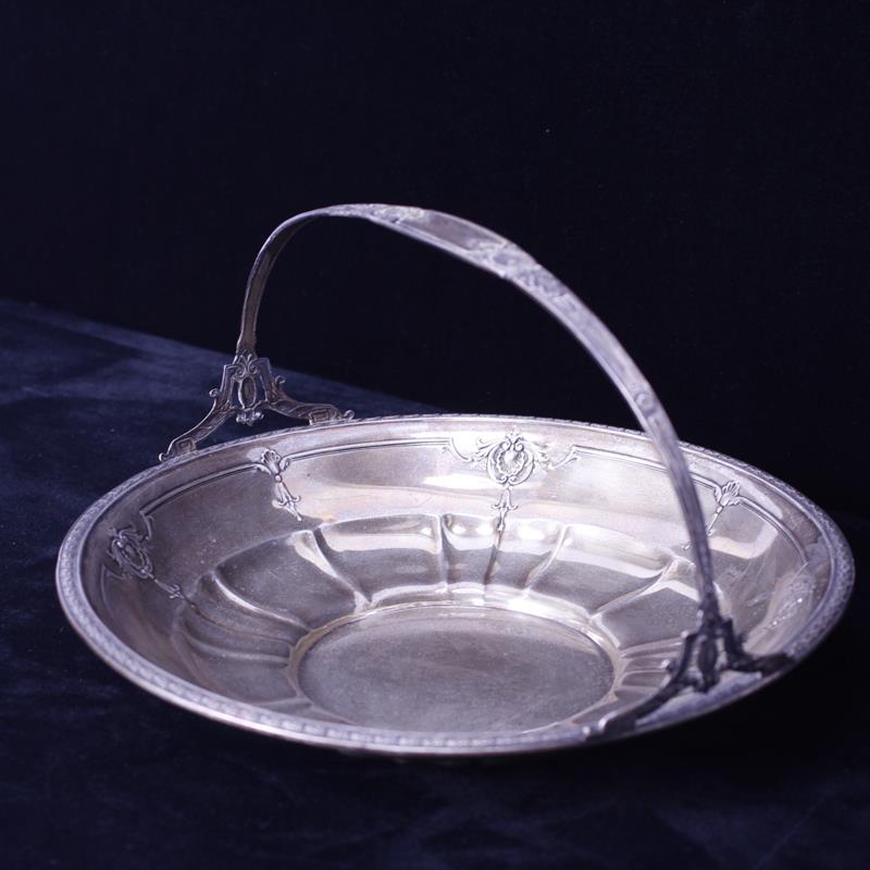 Appraisal: Sterling Silver basket bowl handled dish Troy Oz H x