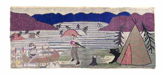 Appraisal: An American Hooked Rug of rectangular form depicting a scene