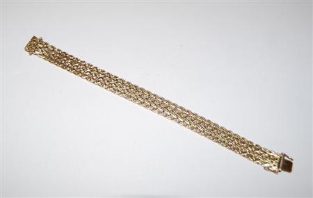 Appraisal: An ct gold fancy link bracelet the woven links with