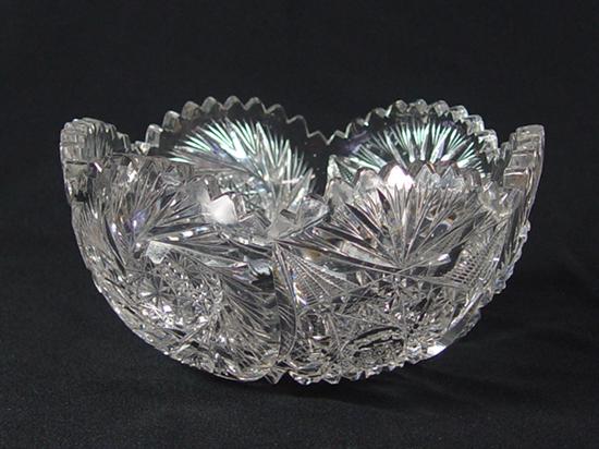 Appraisal: Cut Glass Bowl Circa - Heavy cut glass with starburst