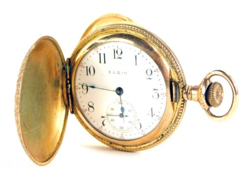 Appraisal: An Elgin fob watch with engraved floral design case bearing