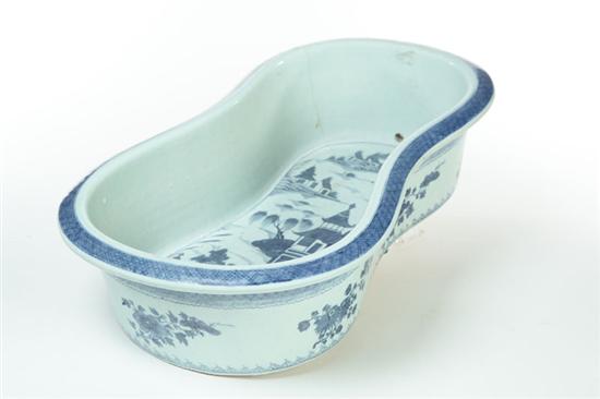 Appraisal: CANTON BIDET China mid th century Hand decorated with blue