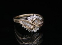 Appraisal: Ladies Fancy Diamond Ring K yellow gold ring set with