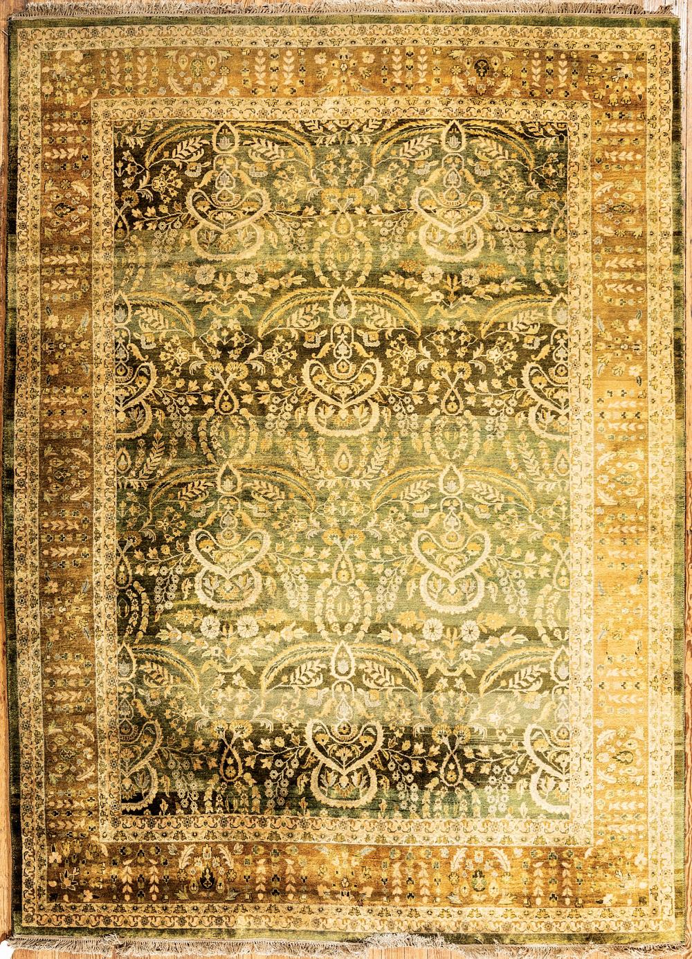 Appraisal: Persian Carpet green and olive ground overall floral design ft