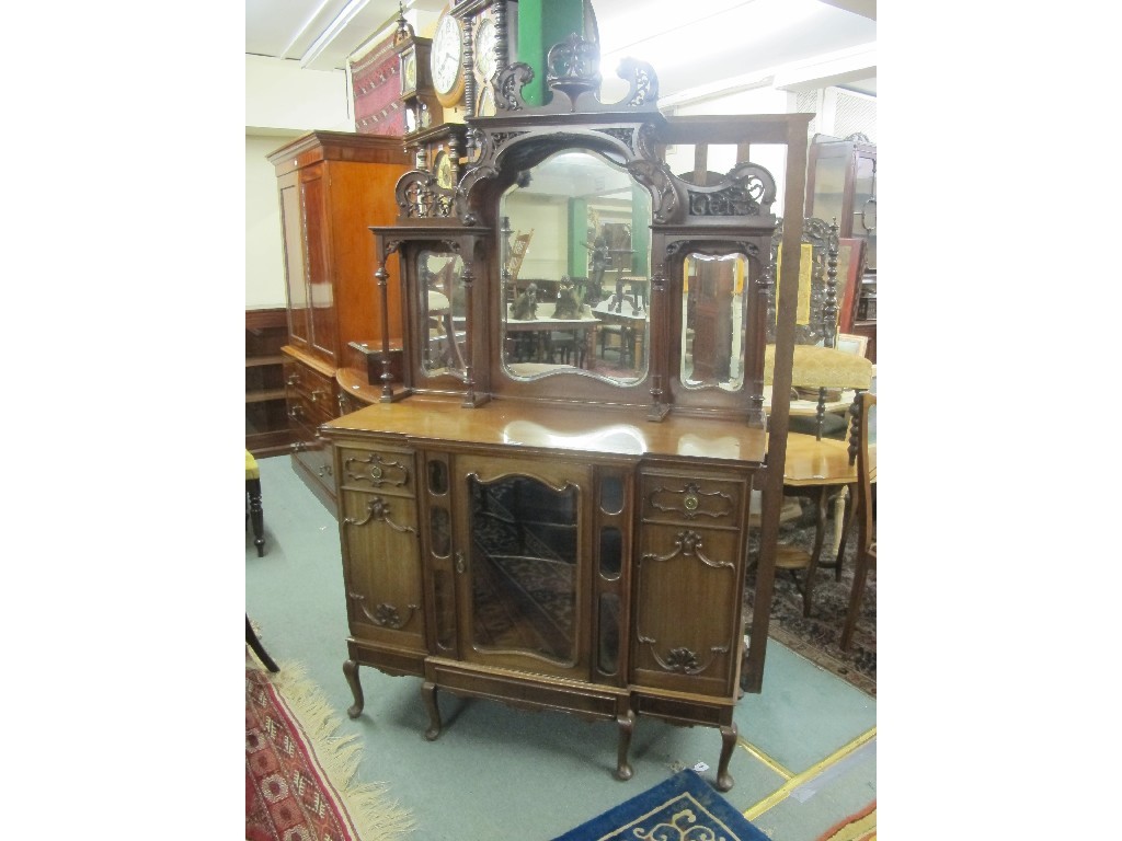 Appraisal: Edwardian mahogany drawing room cabinet on base