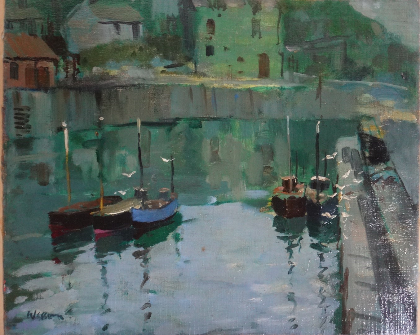 Appraisal: Attributed to Edward Wesson - Mevagissey Harbour oil on board