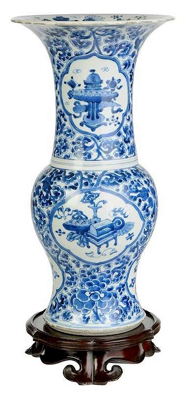 Appraisal: Yen Yen Vase with Double Ring Kangxi Mark Chinese Qing