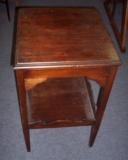 Appraisal: A mahogany two-tier table the platform with galleried surround cm