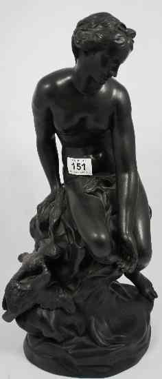 Appraisal: Wedgwood th Century Black Basalt Figure of Venus on Rock