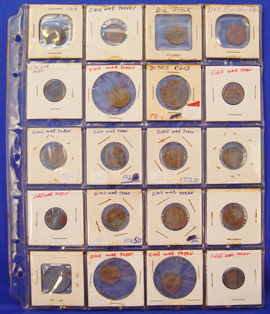 Appraisal: NEW YORK CIVIL WAR TOKENS COINS Civil War tokens to