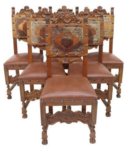 Appraisal: lot of Italian Renaissance Revival chairs early th c having