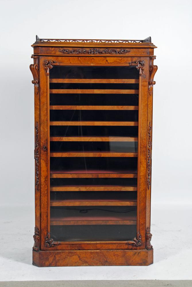 Appraisal: A VICTORIAN WALNUT SPECIMEN CABINET of oblong form the moulded