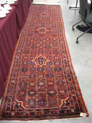 Appraisal: Hamadan Persian Handmade Runner overall stylized floral and geometric designs