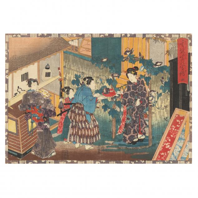 Appraisal: UTAGAWA KUNISADA TOYOKUNI III JAPANESE - GENJI PRINT OF YUGAO