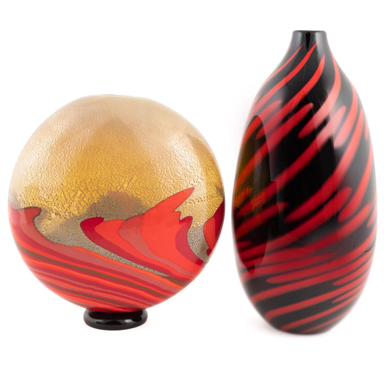 Appraisal: TWO LIM ED SEGUSO VIRO MURANO ART GLASS VASES Two