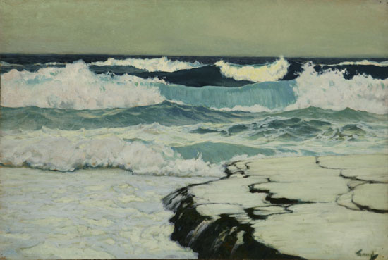 Appraisal: Frederick Judd Waugh American - Waves Crashing Along a Rocky