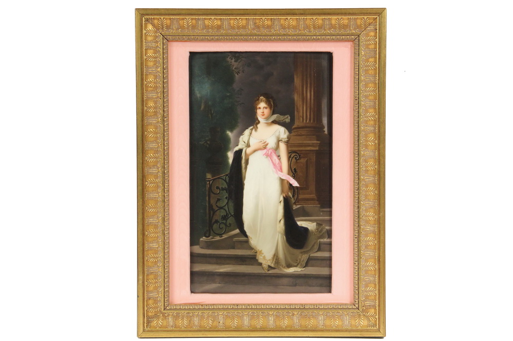 Appraisal: PAINTED PORCELAIN PLAQUE - Enameled KPM Portrait of Queen Louise