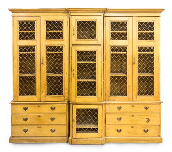 Appraisal: Sale Lot An American Pine Breakfront Cabinet in two parts