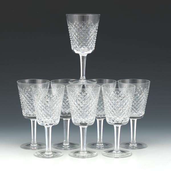 Appraisal: EIGHT WATERFORD CRYSTAL WATER GOBLETS ALANA PATTERN Eight cut cross