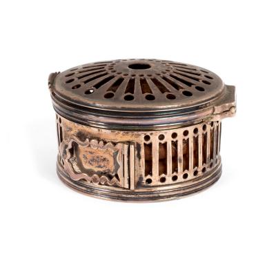 Appraisal: A George III silver wax taper box Thomas Daniel Leader