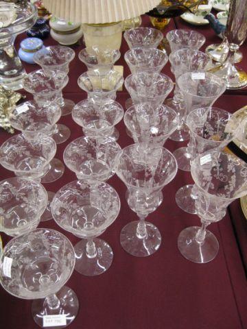 Appraisal: pcs Cambridge Elaine Crystal Stemware includes water golblets and wines