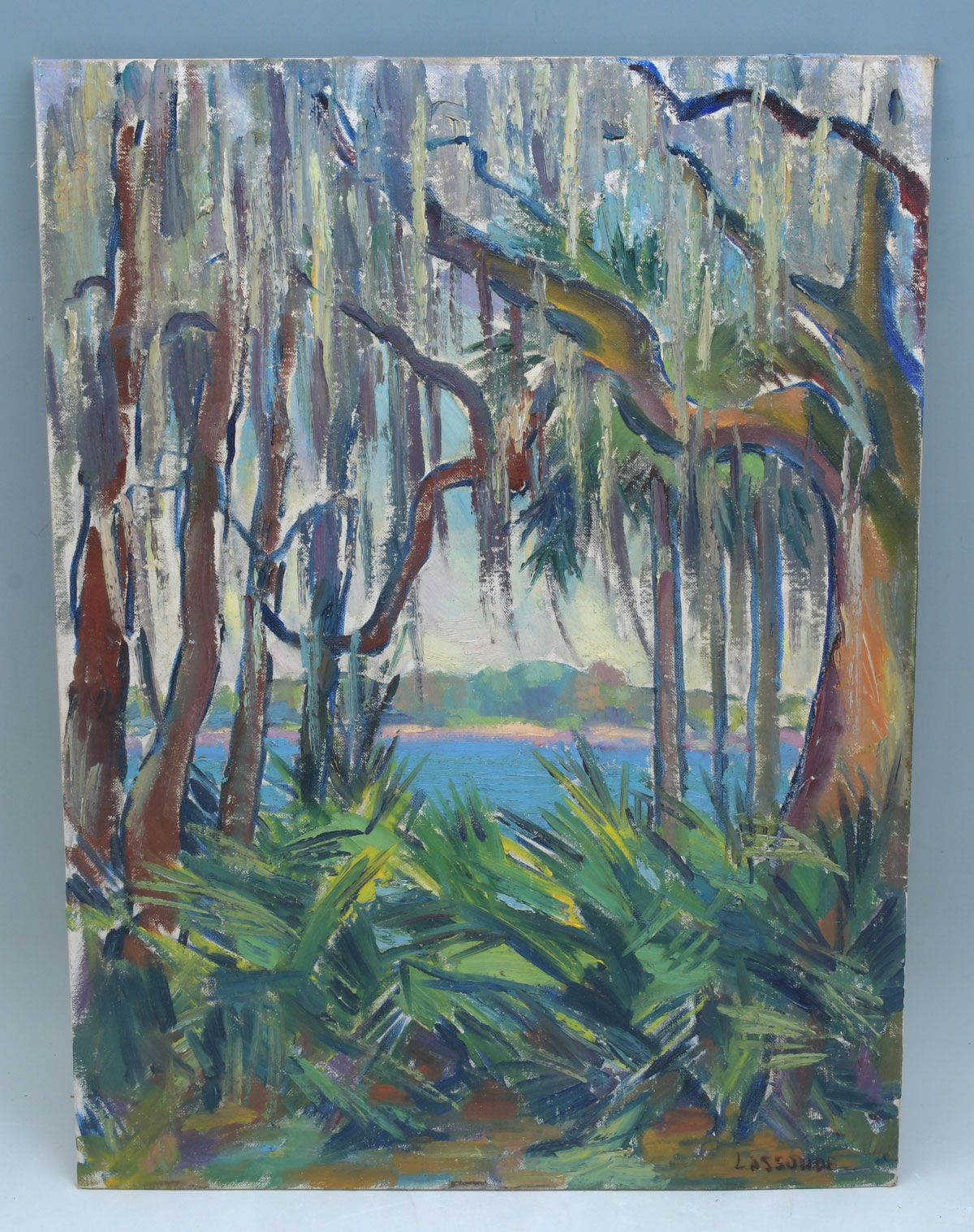 Appraisal: LASSONDE Omer American - Lakeshore Tangerine Florida Oil Canvasboard ''