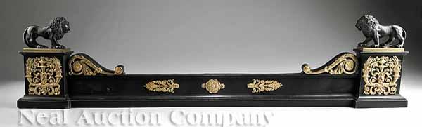 Appraisal: A Charles X Gilt and Patinated Bronze Fireplace Fender th