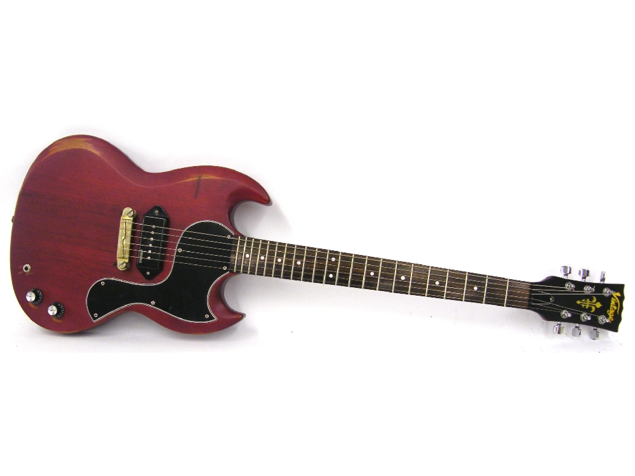 Appraisal: Vintage Icon Series VS electric guitar distressed cherry finish replaced